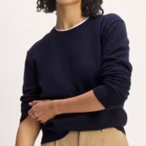 Everlane 100% Cashmere Crew Sweater Dark Navy Blue Ink Small